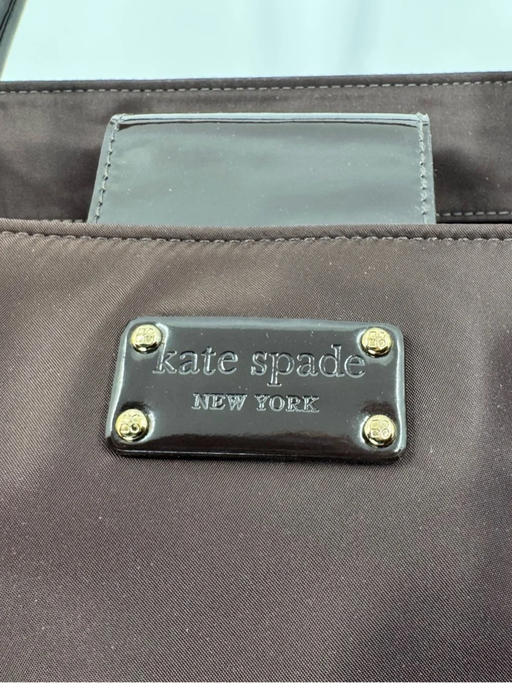 kate spade Brown Nylon Tote with Glossy Trim - Picture 2 of 6